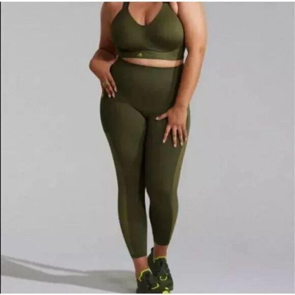 Adidas Ivy Park X Peloton Olive Focus Power Tights 1X - Picture 1 of 8